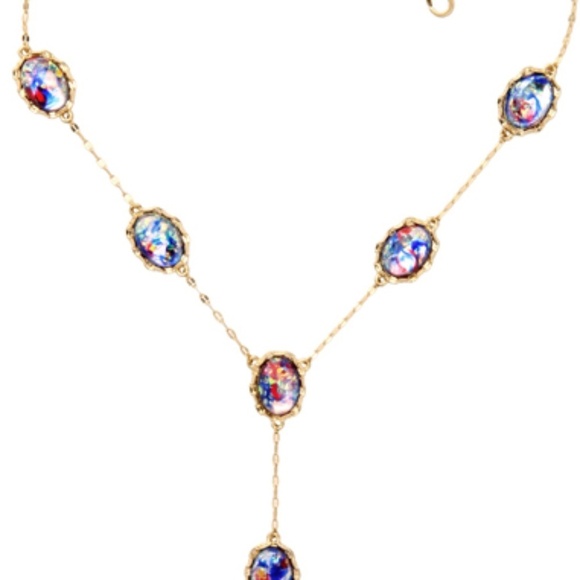 NWT Iridescent Resin Y-Necklace – Adjustable Gold Lariat – Trendy Gift for Her - Picture 2 of 2